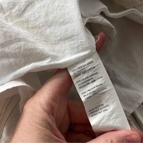 Marissa Webb Kierra Linen Blend Pinstriped Midi dress white - 4 - Picture 11 of 11